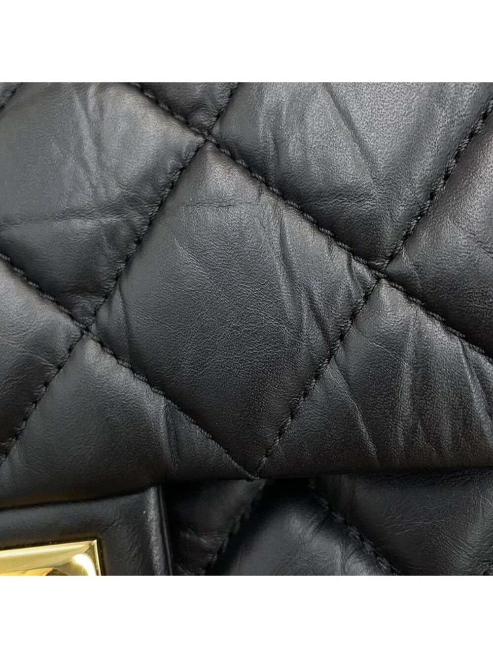 Chanel Chain Shoulder Bag Quilted CC Logo 2.55 Reissue Lambskin Black Limited